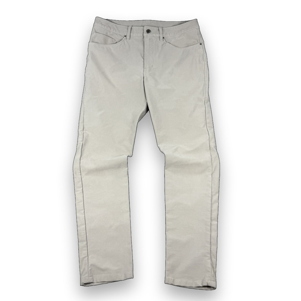 Lululemon ABC Pant Slim Fit 33 Khaki Tan Warpstreme 5 Pocket Utilitech Trousers